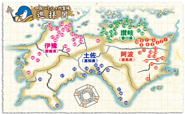 四国八十八ヶ所霊場巡拝図